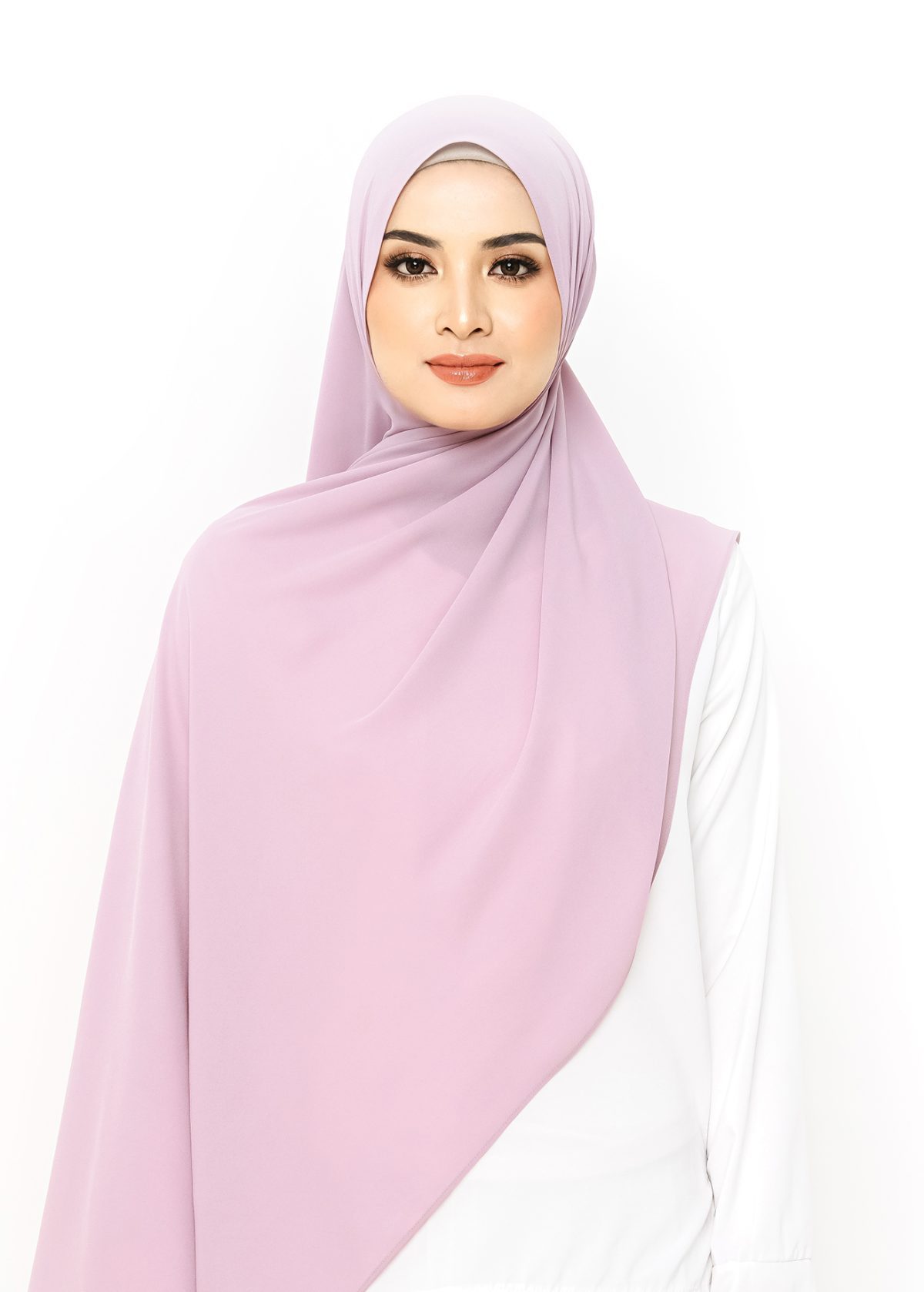 LEA Long Shawl Chiffon Plain in Lavender