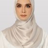 Anecdotte Reed Satin Shawl Pearl White Front