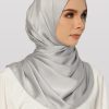 Anecdotte Reed Satin Shawl Silver Grey Right