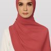 Faith Pleated Shawl Berry Red