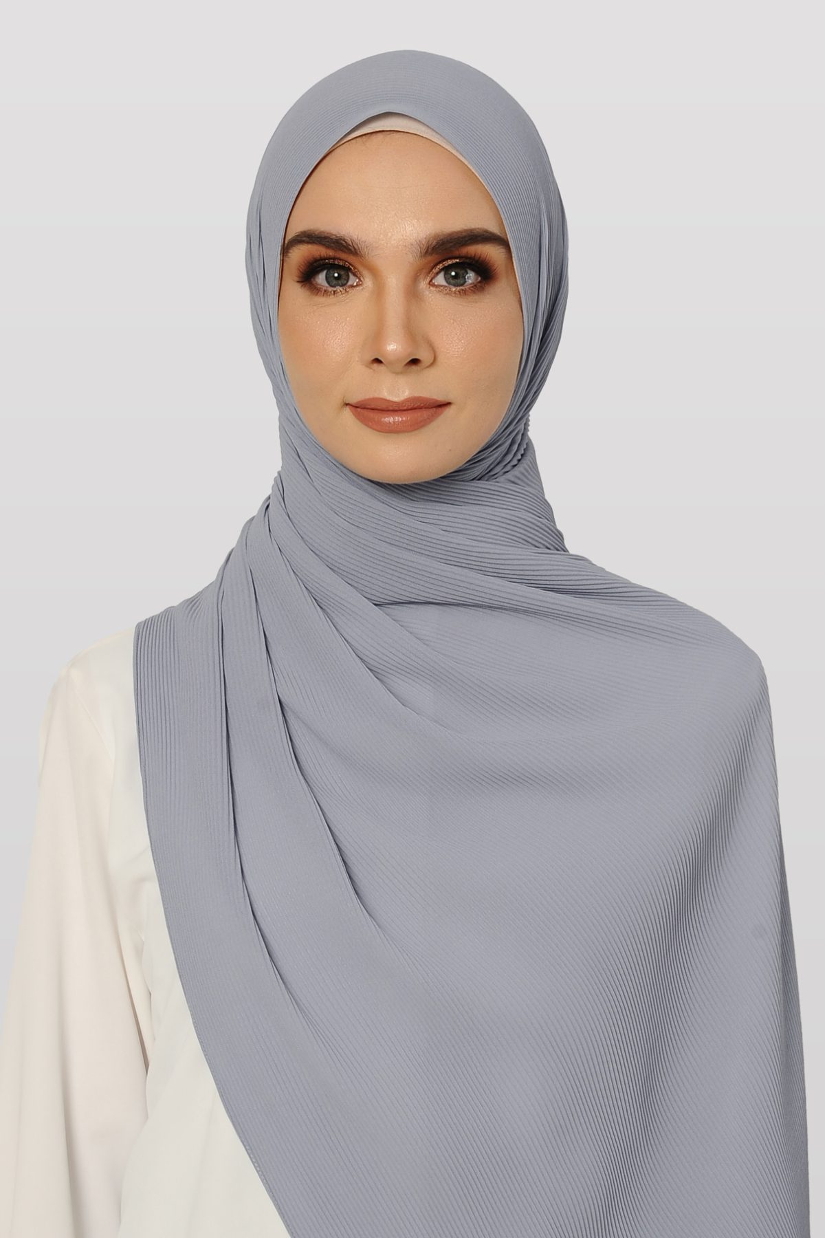 Faith Pleated Shawl Dusty Blue