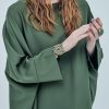 CHLOE Jubah Kaftan Olive Green Close Up 1