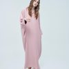 CHLOE Jubah Kaftan Rose Pink Style Pose 2