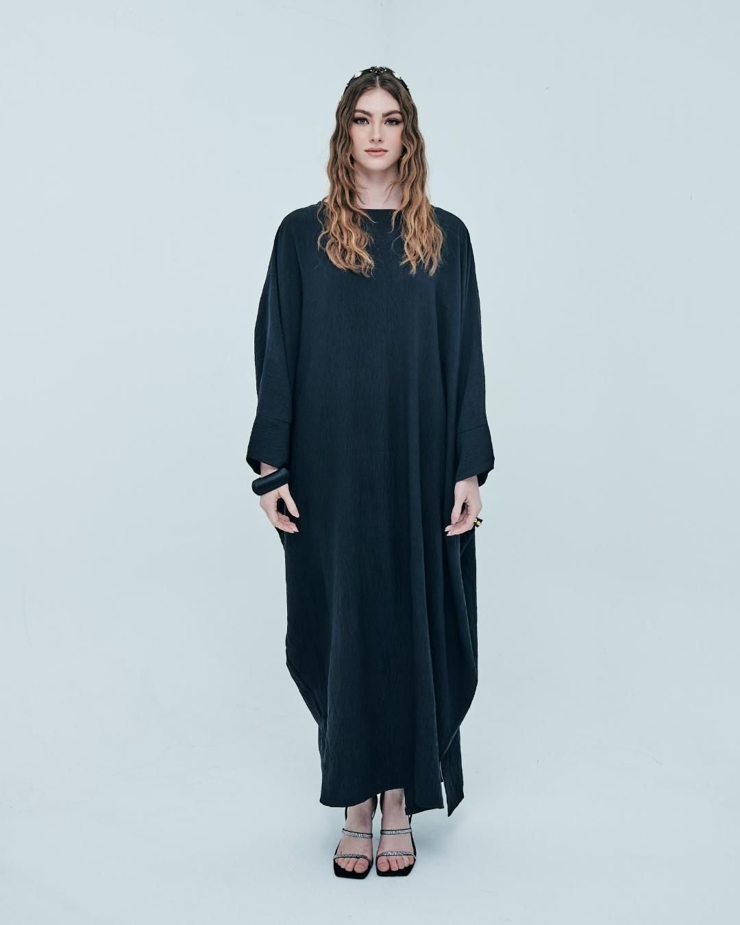 CLARISSE Jubah Kaftan Black Front