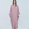 CLARISSE Jubah Kaftan Dusty Pink Front