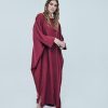 CLARISSE Jubah Kaftan Maroon Style Pose 1