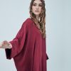 CLARISSE Jubah Kaftan Maroon Style Pose 2