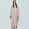 CLARISSE Jubah Kaftan Nude Front