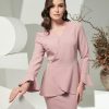 EVERLY Kurung Peplum Woven Stretchable Cotton Dusty Pink Close Up