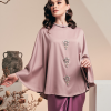 Baju Kurung Blouse Savonne Mauve Close Up