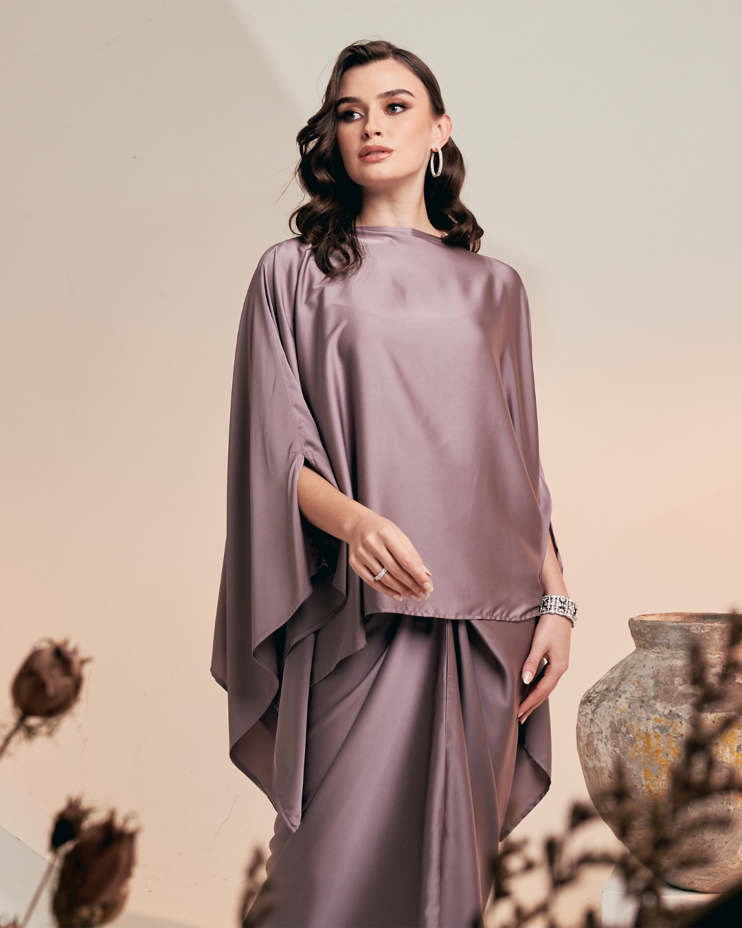 Petra Kurung Kaftan Purple Close Up