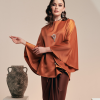 Baju Kurung Blouse Savonne Copper Close Up 2