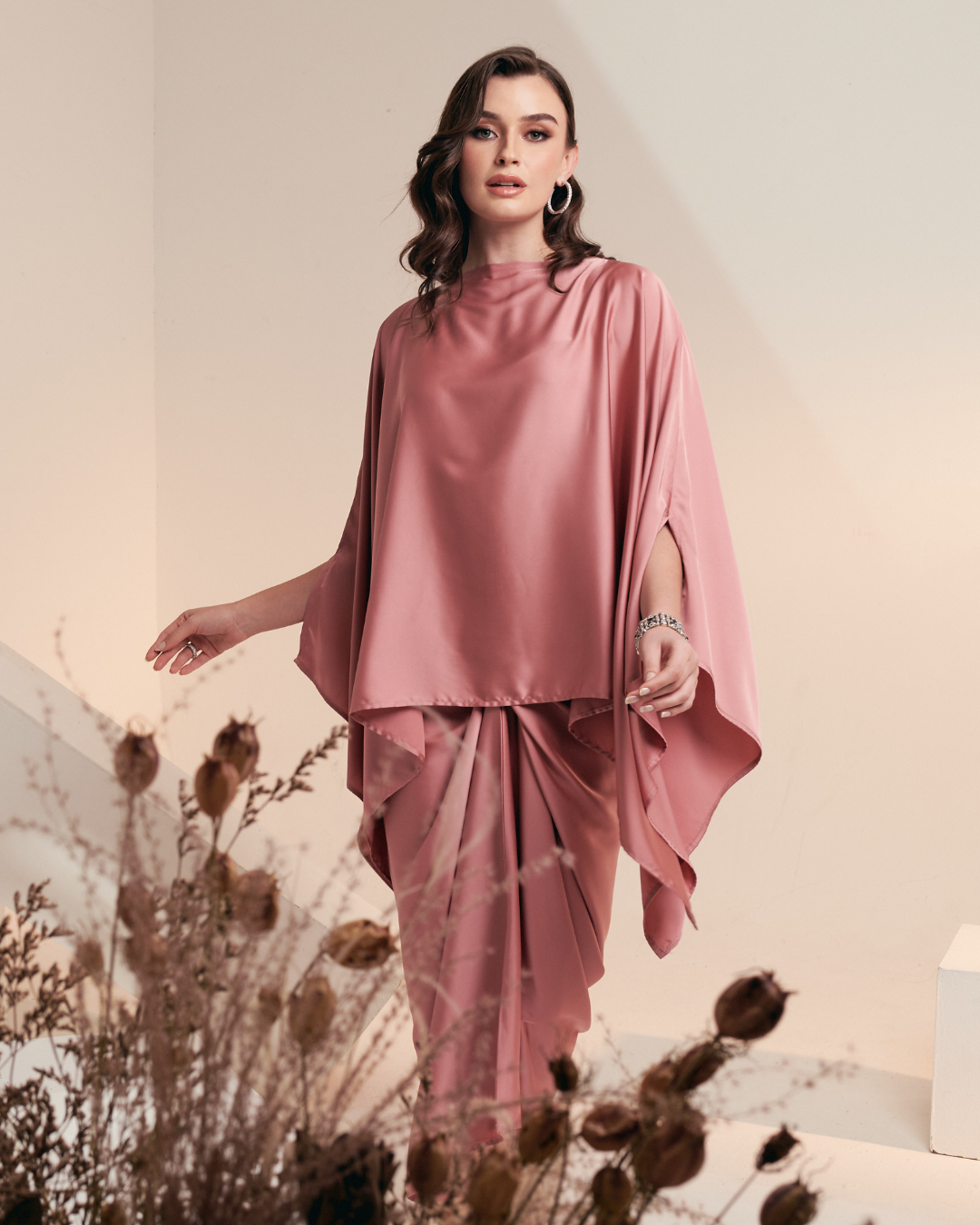 Petra Kurung Kaftan Pink Full Lenght